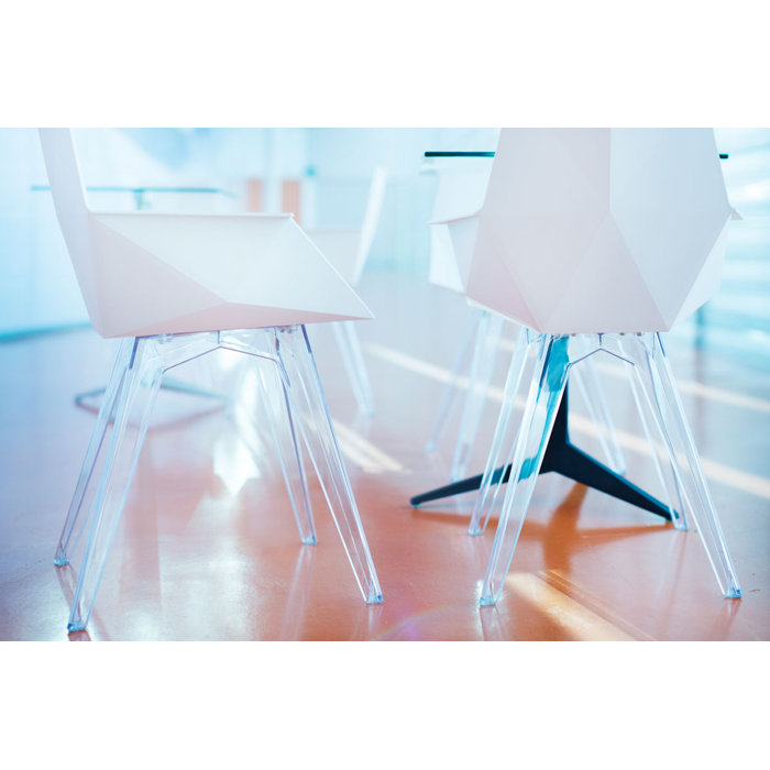 White Matte Polycarbonate Armless Dining Chair