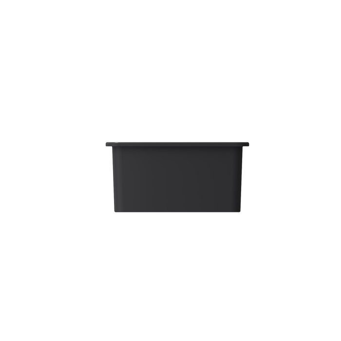 Matte Dark Gray Fireclay Single Bowl Drop-in Kitchen Sink