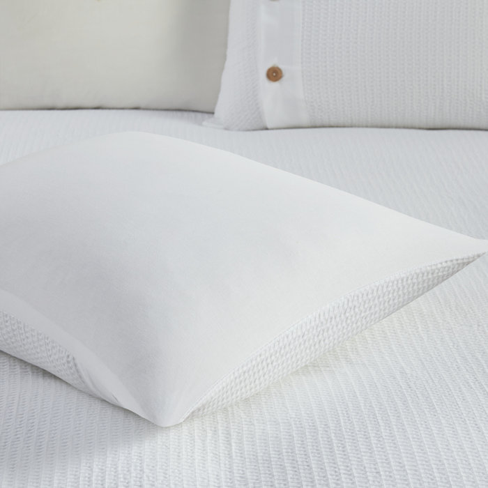 White Cotton Waffle Weave King/Cal King Duvet Cover Set