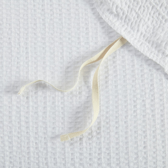 White Cotton Waffle Weave King/Cal King Duvet Cover Set
