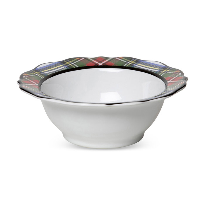 Colorful Ceramic Scalloped Edge Soup and Cereal Bowl