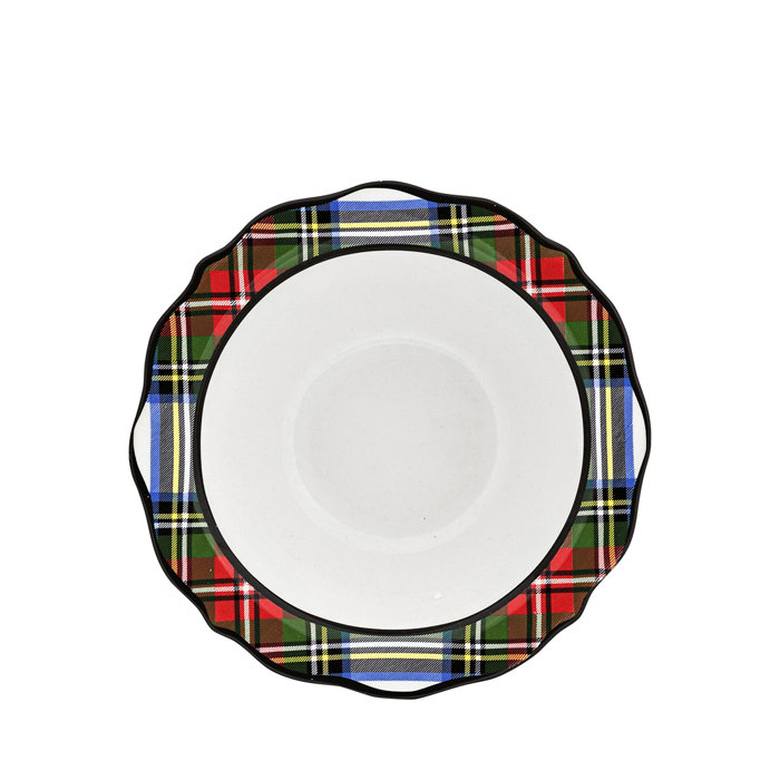 Colorful Ceramic Scalloped Edge Soup and Cereal Bowl
