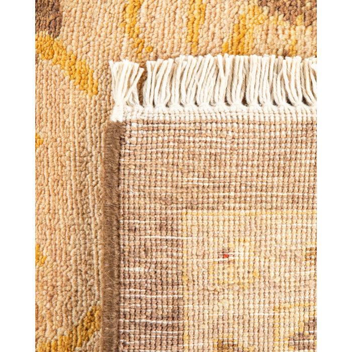 Hand-Knotted Wool Brown Rectangular 8' x 10' Area Rug