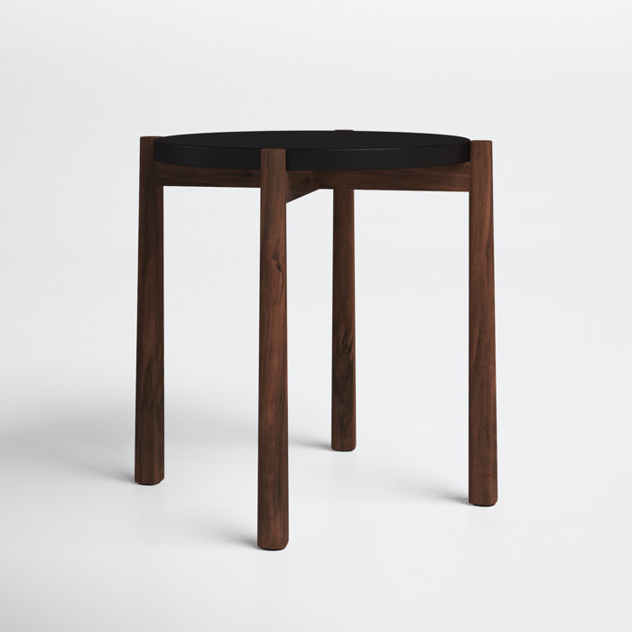 Santino 16" Round Wood & MDF Modern Butler Loft End Table