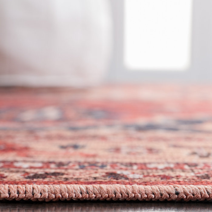 Serapi Elegance Red and Beige 9' x 12' Hand-Knotted Washable Rug
