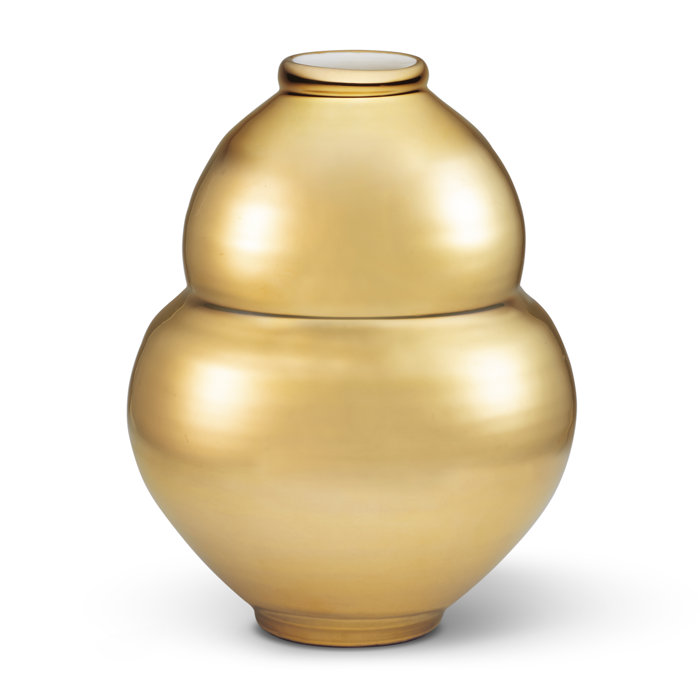Gold Handcrafted Novelty Glass Table Vase
