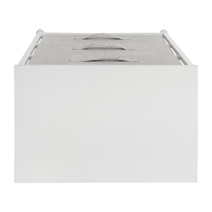 White & Light Gray 3-Drawer Cast Iron Frame Vertical Storage Dresser
