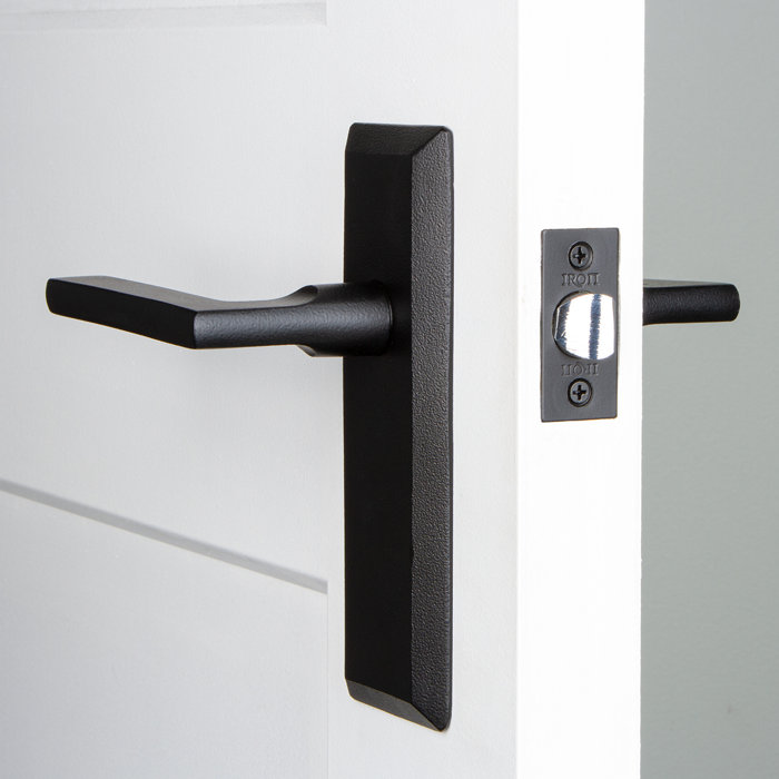 Matte Black Iron Rectangular Dirk Lever Door Handle