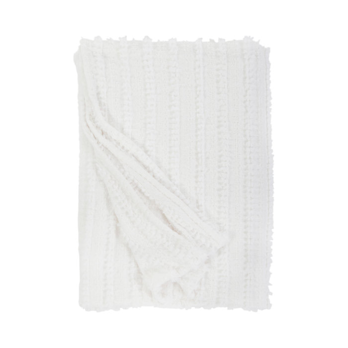 Camille Bohemian Minimalist Oversized White Textured Throw