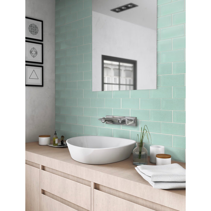 Beige 3" x 6" Matte Glass Subway Tile