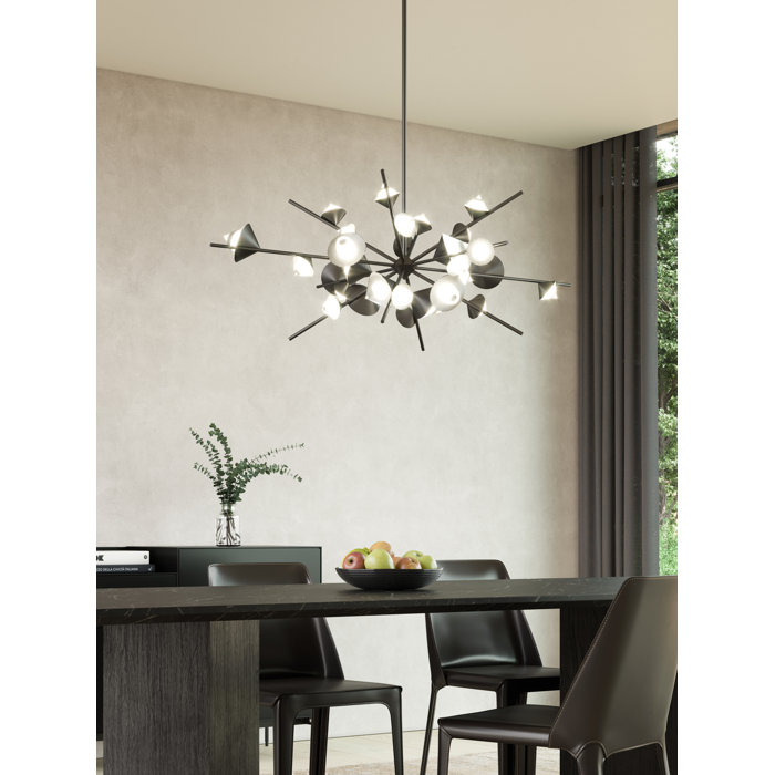 Black Geode 48" LED Sputnik Sphere Chandelier