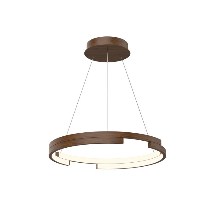 Vesper U-Shaped LED Pendant in Black and Brushed Nickel, 19 in