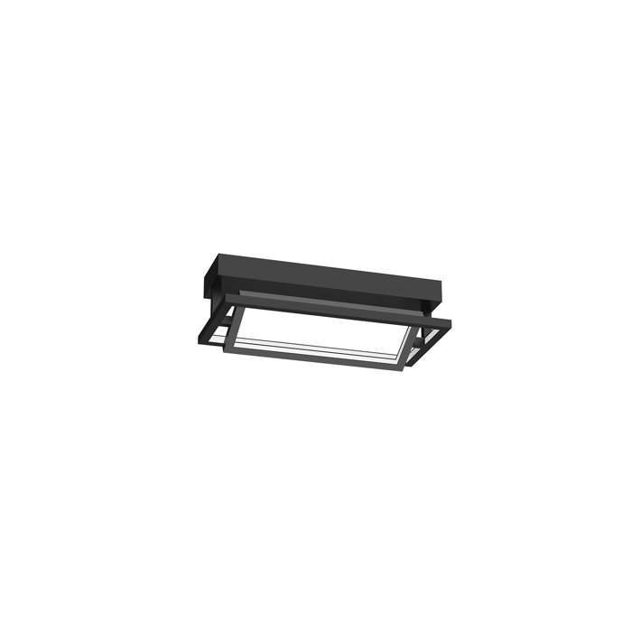 Black Aluminum Rectangular LED Flush Mount Light