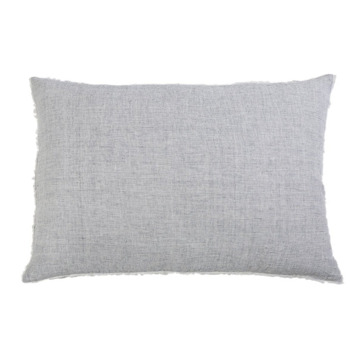 Terra Cotta Linen Standard Sham with Frayed Edges and Heathered Texture