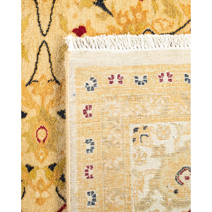Ivory Hand-Knotted Wool Rectangular Area Rug 8' x 10'