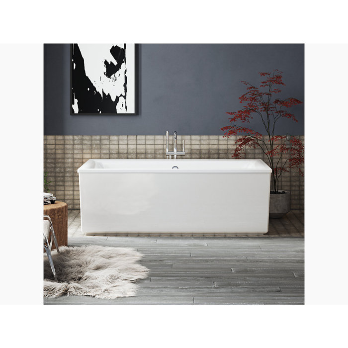 Polished Chrome Floor-Mount Bath Filler with Handshower