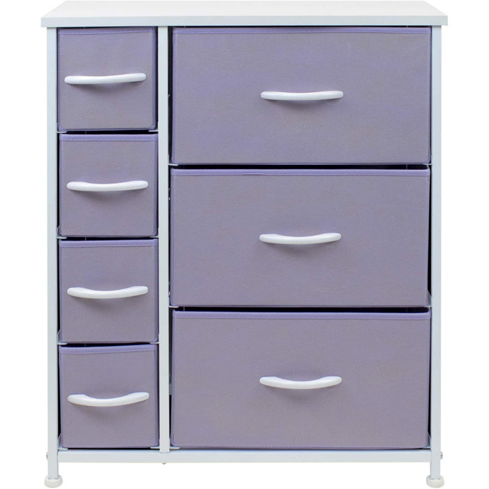 Lavender 7-Drawer Vertical Chest Dresser with Deep Drawers