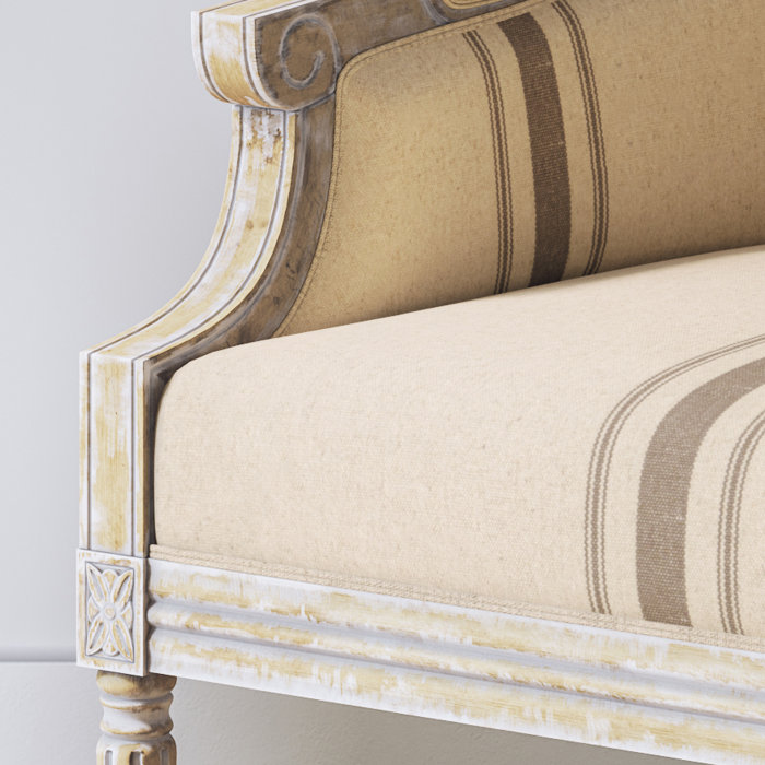 McKenna Tan Linen & Whitewashed Wood Handcrafted Accent Chair