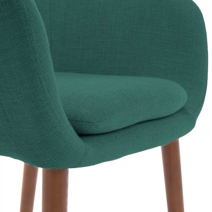 Mid-Century Gray Manufactured Wood Accent Chair with Tapered Legs