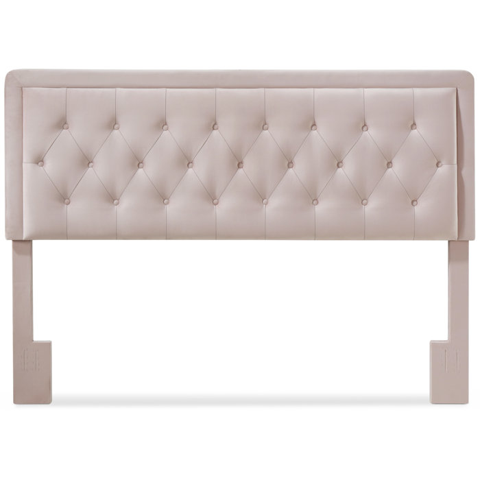 Elegant French Mauve King Upholstered Tufted Headboard