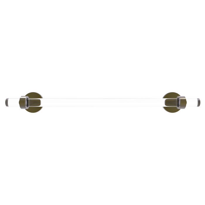 Antique Brass and Clear Acrylic Wall Mounted Towel Bar