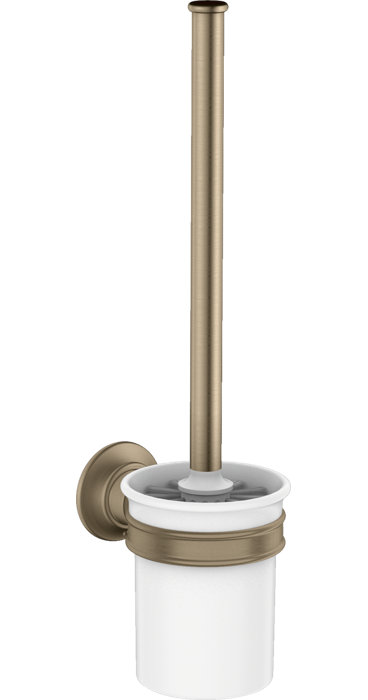 Polished Nickel Wall-Mounted Toilet Brush with Holder