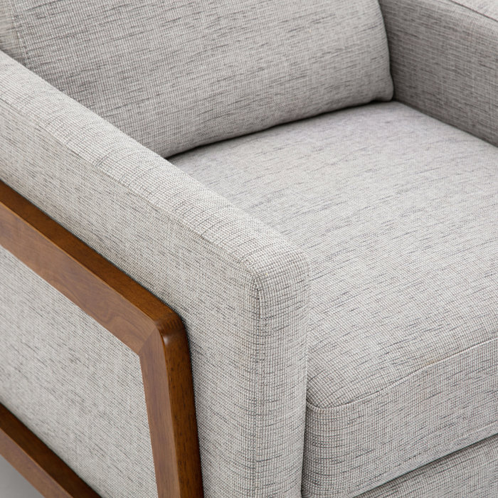 Veneto Sea Oat Performance Fabric Mid-Century Modern Recliner