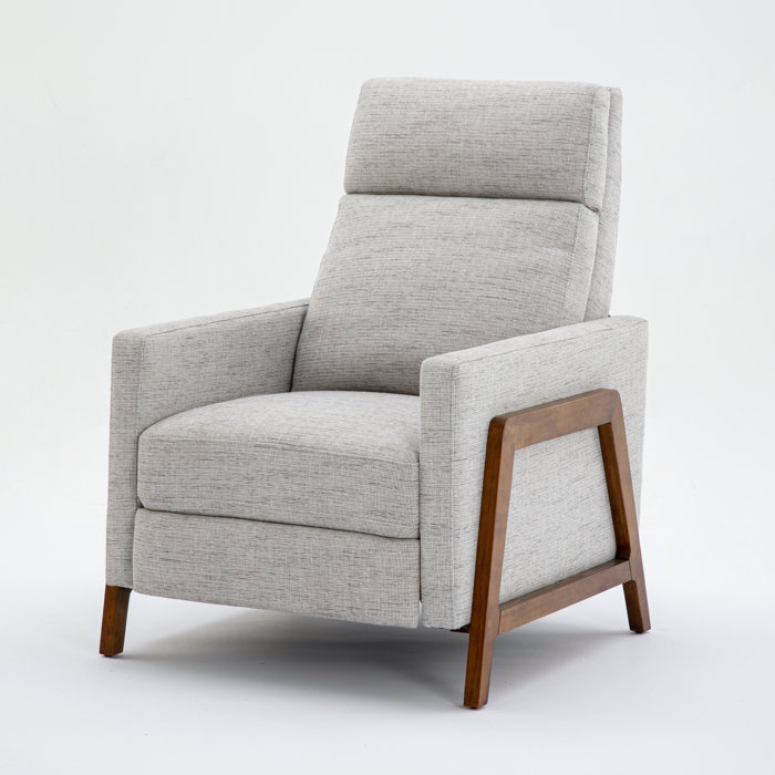 Veneto Sea Oat Performance Fabric Mid-Century Modern Recliner