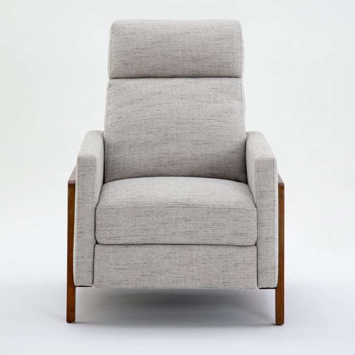 Veneto Sea Oat Performance Fabric Mid-Century Modern Recliner