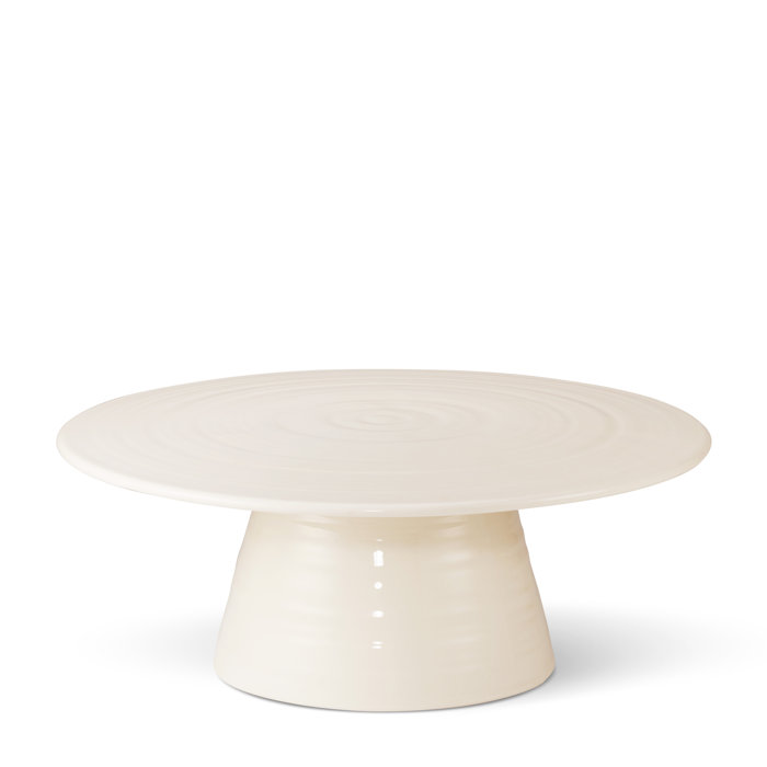 Allette Handmade Off-White Ceramic Serving Pedestal
