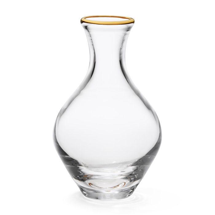 Clear Glass Bud Vase with Gold Embellishment