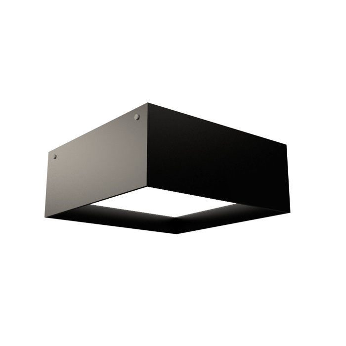 Imbuia Wood LED Square Flush Mount Light