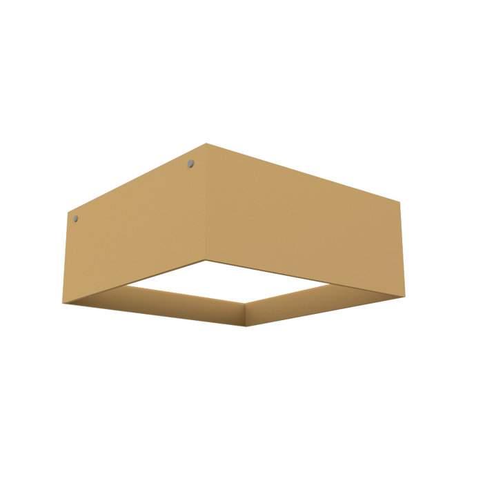 Imbuia Wood LED Square Flush Mount Light