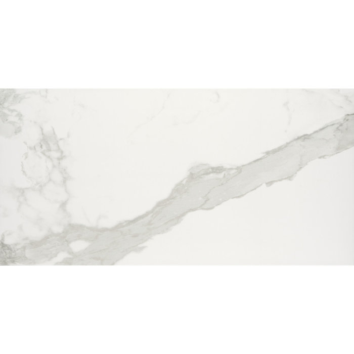 Sculpture White Matte Porcelain Stone Look Tile 12" x 24"