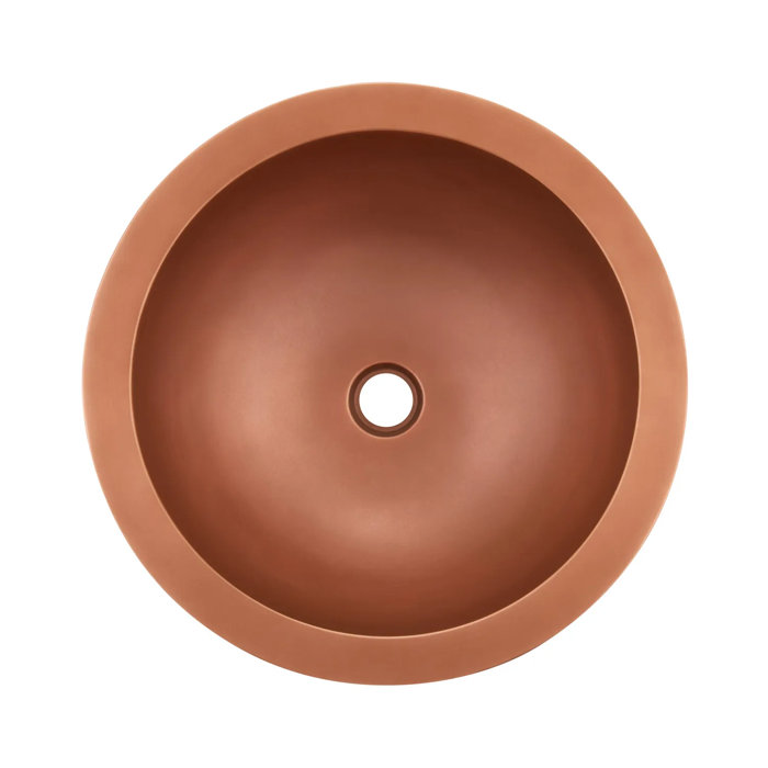 18" Round Copper Vessel Bathroom Sink with Double-Wall Design