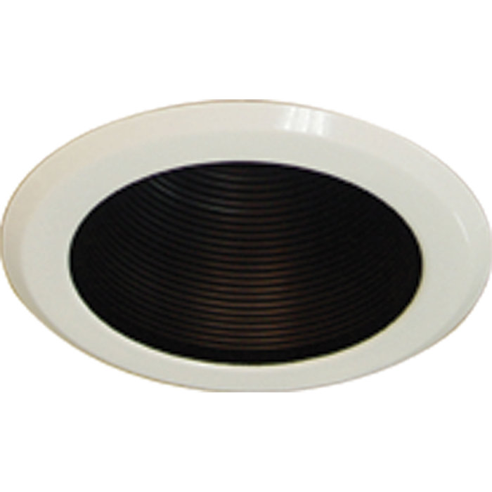 6.5'' White and Black Polished Recessed Trim with Airtight Seal