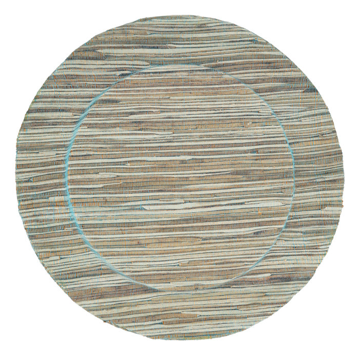 Set of 4 Round Turquoise Water Hyacinth Charger Plates