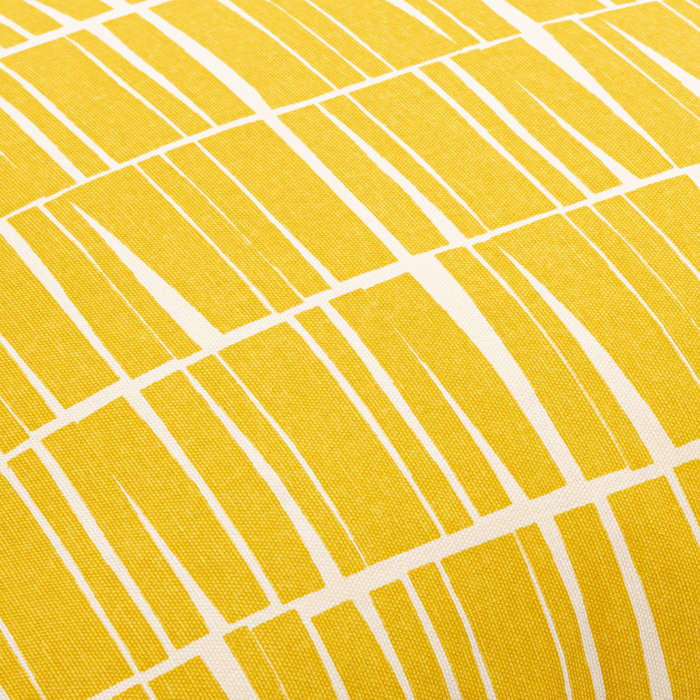 Mustard and Beige Cotton Rectangular Lumbar Pillow Set