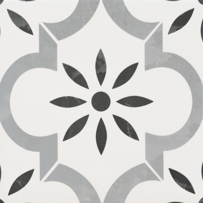 Azila 8'' x 8'' Matte Porcelain Encaustic Look Tile
