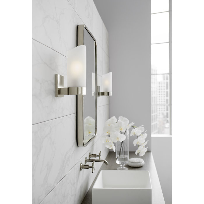 Soft Silver Frosted Glass Wall Sconce