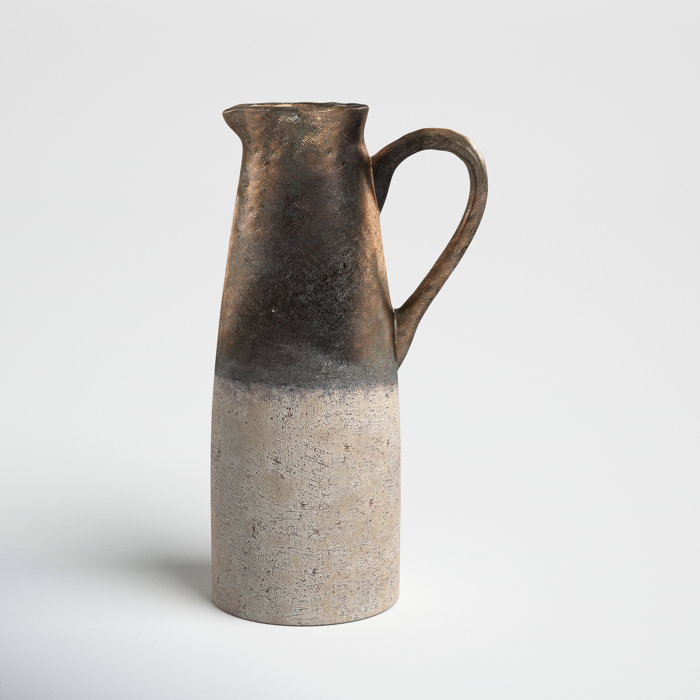 Sienna Brown & Copper Fade Handmade Terracotta Decorative Pitcher