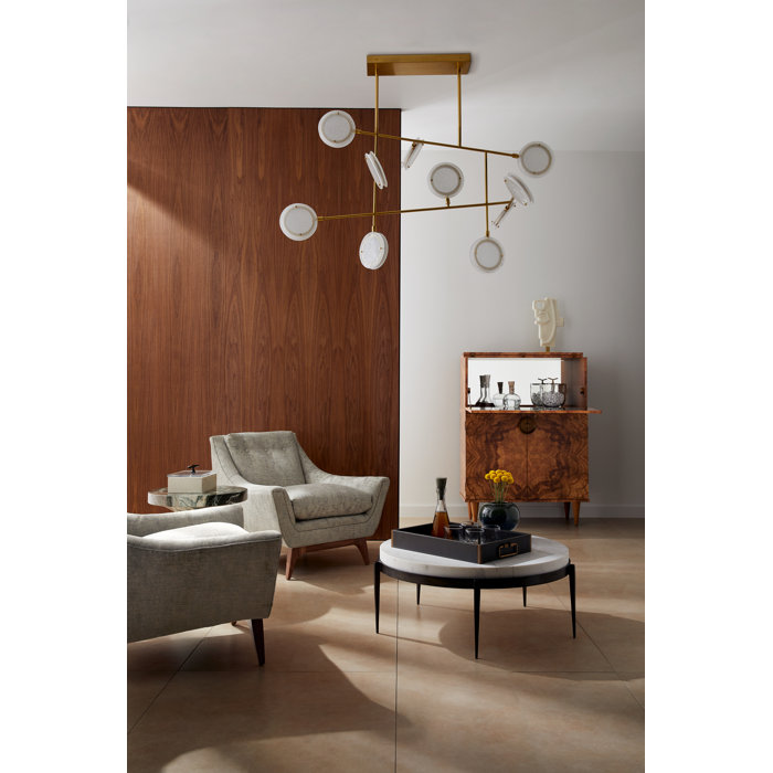 Meridian Brass and Glass 10-Light LED Chandelier