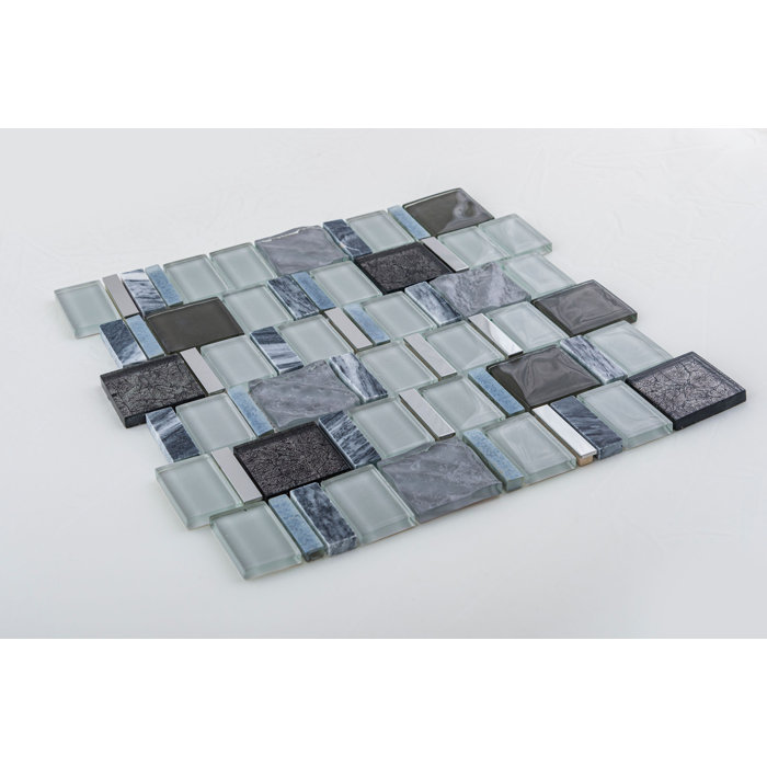Estee Hexagon Mosaic Tile in Gray and Black