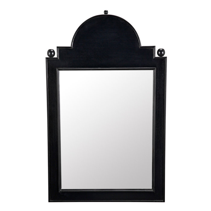 Jess Rectangular Black Wood Wall Mirror