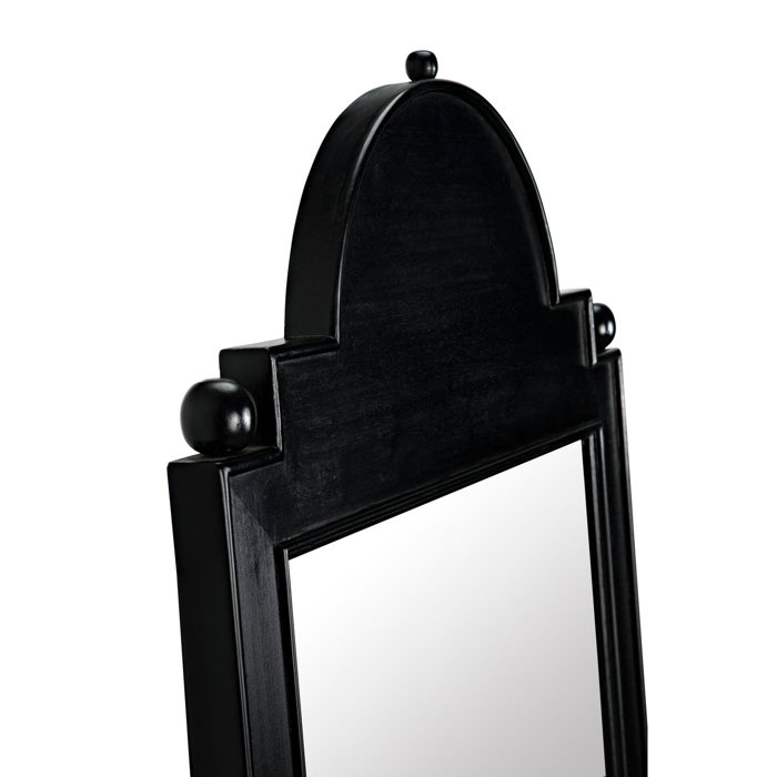 Jess Rectangular Black Wood Wall Mirror