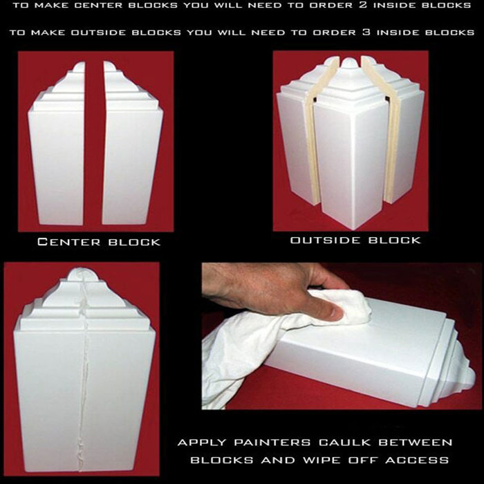 White Medium Crown Molding Inside Corner Block Pack of 4