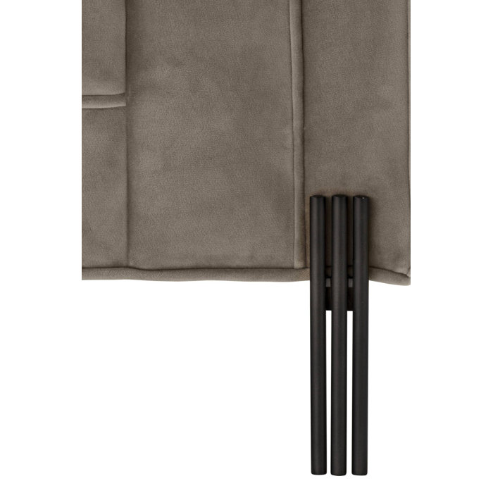 Sienna Greige Velvet Tufted Armchair with Black Legs