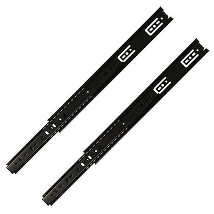 24" Black Metal Full Extension Side Mount Drawer Slides (Set of 10)