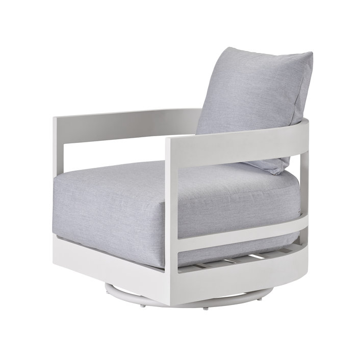South Beach Gray Swivel Lounge Chair with Sunbrella Cushions