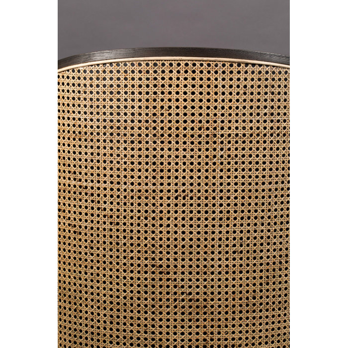 Eucalyptus Wood Square Arm Gray Geometric Armchair